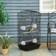 Metal Bird Cage with Stand and Swing – Black