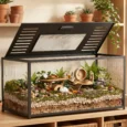 Metal Hamster Habitat with Clear Panels and Opening Top – 100cm