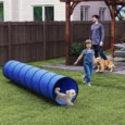 Folding Dog Agility Tunnel with Carry Bag – Blue, 3m