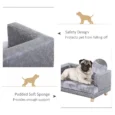 Dog Sofa Bed Elevated Pet Chair – Grey
