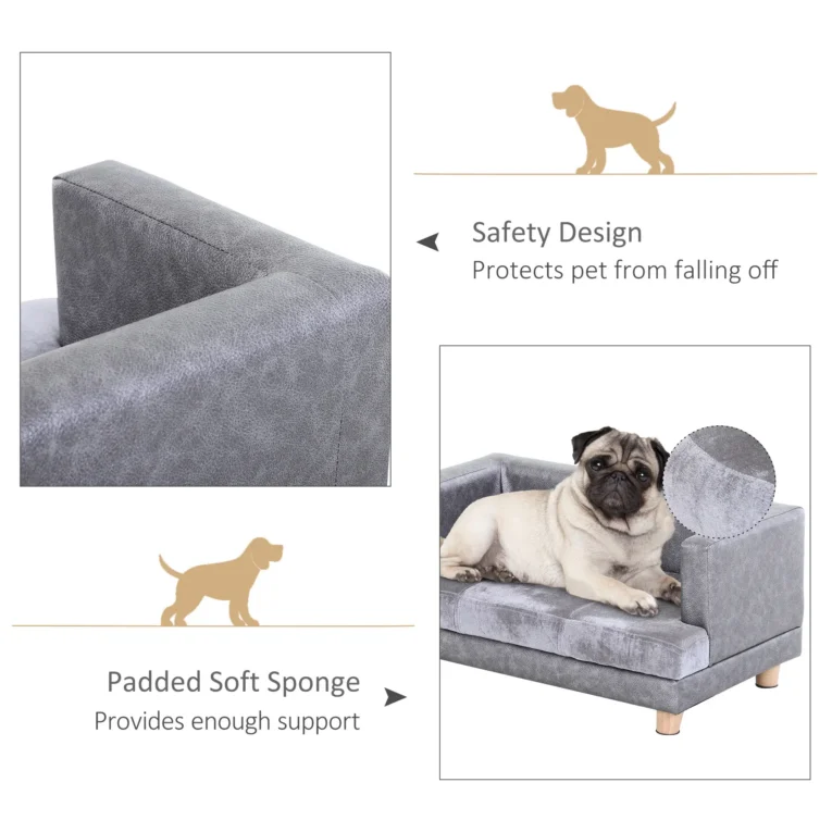 Dog Sofa Bed Elevated Pet Chair – Grey