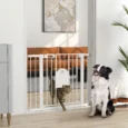 Dog Gate with Cat Flap and Two Extensions – White, 75–103cm