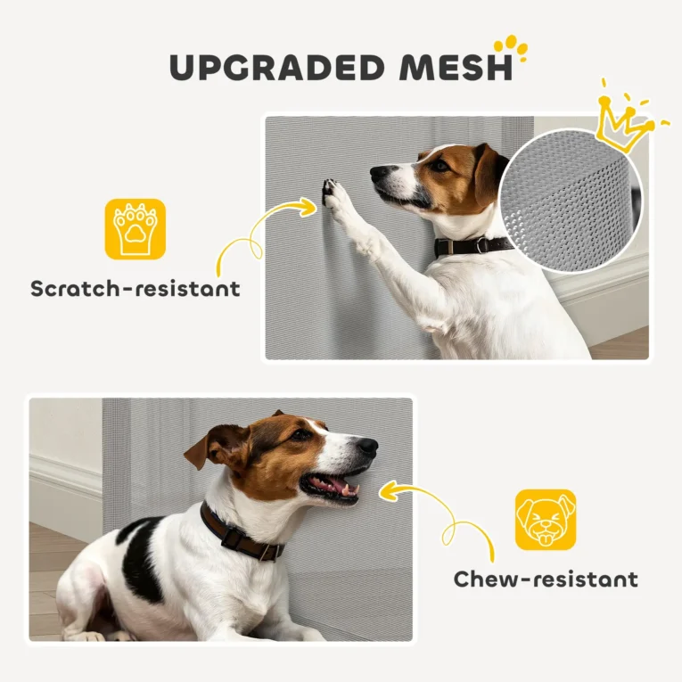 Retractable Mesh Dog Gate for Openings up to 180cm – Grey