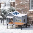 Insulated Outdoor Cat House with Heating Pad – Light Grey