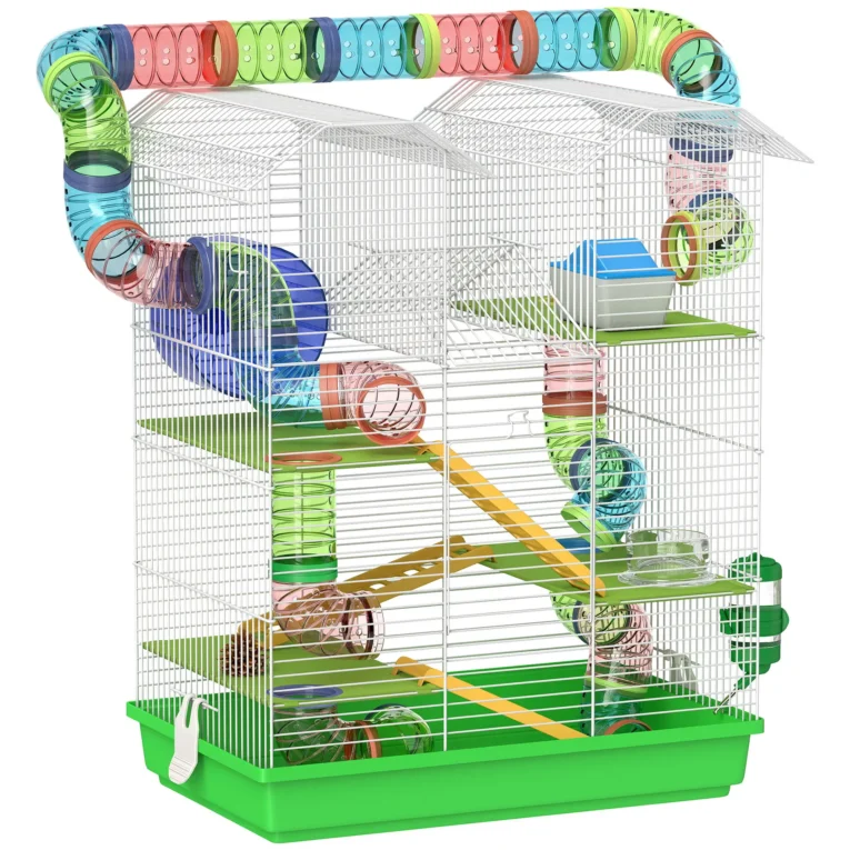 5-Tier Hamster Cage with Wheels and Tunnel – Green 5-Tier Hamster Cage with Wheels and Tunnel – Green