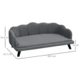 Shell-Back Dog Sofa with Washable Cushion – Grey