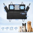 Dog Car Seat Hammock Cover with Mesh Window – Blue, 148cm
