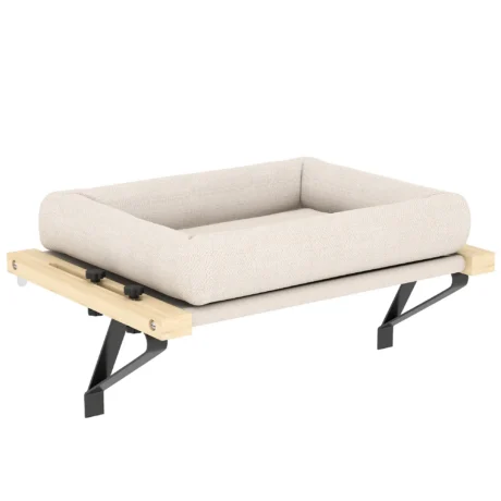 Adjustable Radiator Cat Hammock with Cushion – Cream, 50cm
