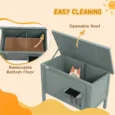 Insulated Wooden Cat House with Raised Base – Charcoal, 85cm