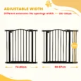 Adjustable Dog Gate – Black, 78cm High, 74–87cm