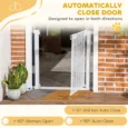 Auto-Closing Mesh Pet Gate – White, 75–82cm