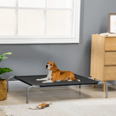 Raised Mesh Dog Bed – Black, 110cm