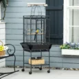 Bird Cage with Play Top, Seed Guard and Stand – Dark Grey, 156cm