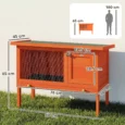 Wooden Rabbit Hutch Elevated Bunny House Outdoor – Orange, Green