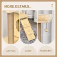 Cat Tower with Hammock and Ladder – Yellow, 130cm
