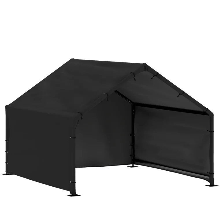 Outdoor Dog Shade Shelter with Canopy – Black, 125cm