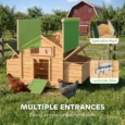 Wooden Hen House with Nesting Box – Yellow and Green