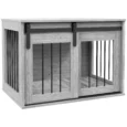 Compact Dog Crate with Sliding Door and Cushion – Grey, 80cm