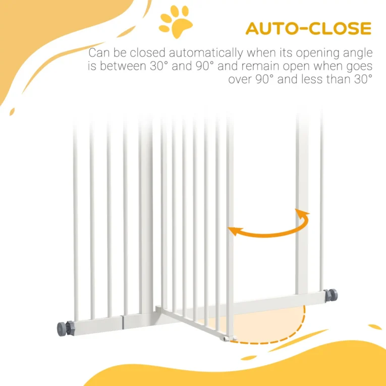 Tall Dog Gate with Extension – White, 94cm High
