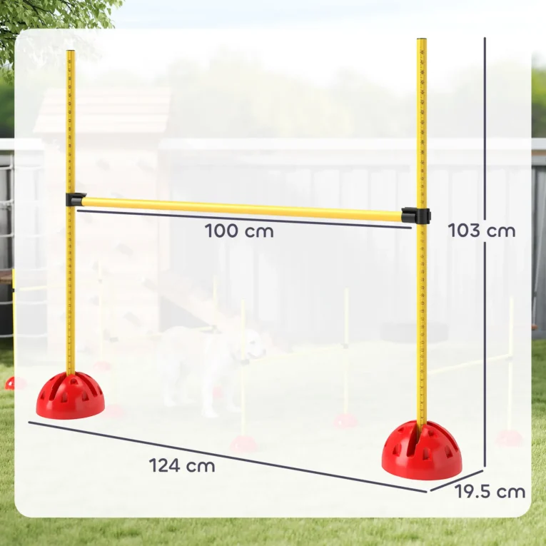 Four Adjustable Dog Agility Jumps – Orange and Yellow