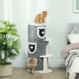 Three-Den Cat Scratching Barrel with Platforms – Grey, 101cm