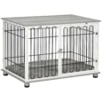 Furniture Dog Crate with Washable Cushion – Graphite Grey