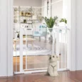 Auto-Close Dog Gate with Extension Kit – White, 75–103cm