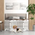 Four-Panel Freestanding Dog Gate – White, 207.5cm