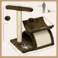Compact Cat Activity Tree with Rotating Bar and Tunnel – Brown