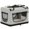 Soft Pet Carrier with Washable Cushion – Light Grey, 81 × 56 × 58cm