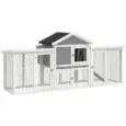 Wooden Chicken Coop with Nesting Box Outdoor – Grey, White Black