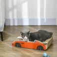 Car-Shaped Cardboard Cat Scratcher with Catnip – Red, 50cm