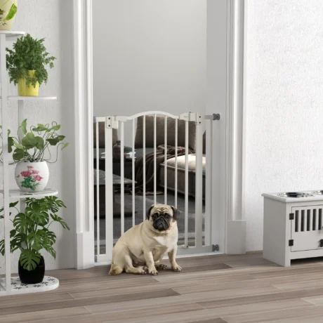 Adjustable Dog Gate – White, 78cm High, 74–80cm