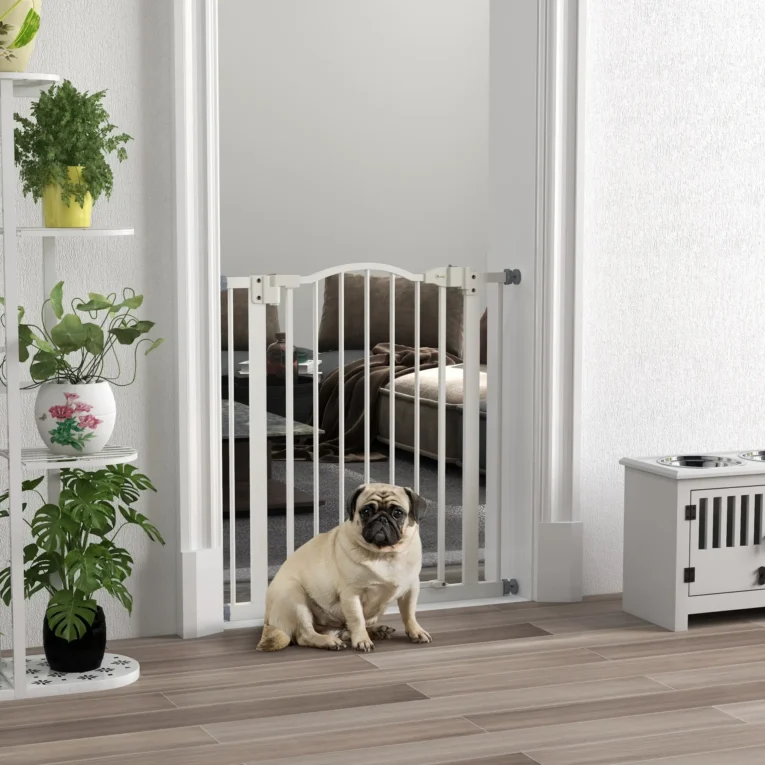 Adjustable Dog Gate – White, 78cm High, 74–80cm Adjustable Dog Gate – White, 78cm High, 74–80cm