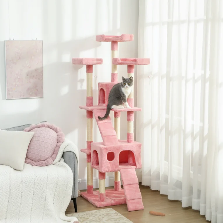 Cat Tree Scratching House Play Centre 173cm – Pink