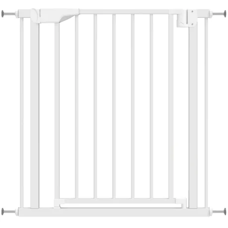 Pressure-Fit Pet Gate with Two-Way Door &ndash; White, 76&ndash;81cm