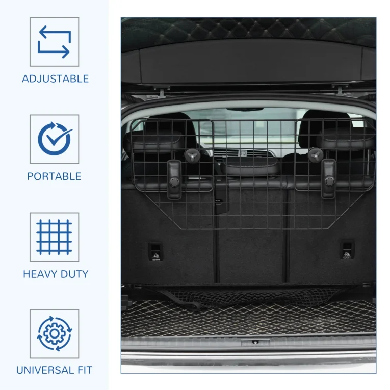 Adjustable Metal Car Dog Guard – Black, 90–120cm
