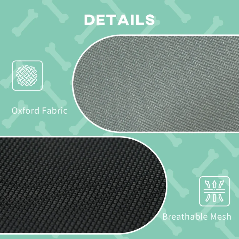 Elevated Dog Bed Cot with Canopy 61x46cm – Grey, Black