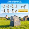 Folding Pet Backpack with Mesh Windows – Grey, 5kg Capacity