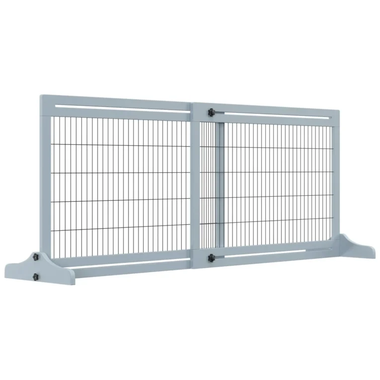 Adjustable Freestanding Dog Gate – Blue Grey, 104–180cm