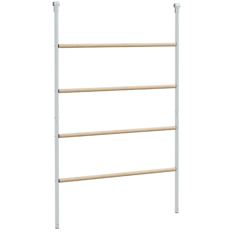 Chicken Roosting Ladder Wood and Steel Backyard Farm – Silver Tone & Natural Wood