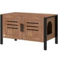 Cat Litter Box Enclosure with Legs 80cm – Dark Brown, Black