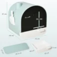 Covered Cat Litter Box with Filter and Scoop – Green