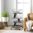 Small-Pet Habitat Play House with Wheels – Light Grey