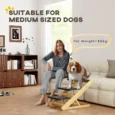 Adjustable Wooden Pet Steps and Ramp – Natural, 48.5cm