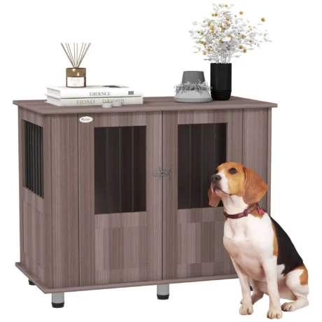 Furniture Dog Crate with Double Doors – Purple, 95cm