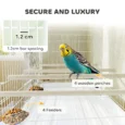 Bird Cage with Divider and Perches 76x46x116cm – Black