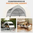 Large Raised Dog Bed with Removable Canopy – Grey, 106cm