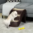 Folding Three-Step Pet Stairs – Brown, 38cm