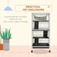 Small-Pet Habitat Play House with Wheels – Light Grey